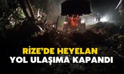 Rize’de Heyelan: Yol Ulaşıma Kapandı