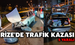 Rize'de Trafik Kazası: 5 Yaralı