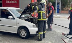 Erzincan’da seyir halindeki araç yandı