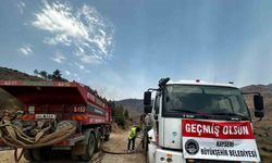 Kayseri Büyükşehir’den Mersin’de yangın döndürme çalışmasına destek