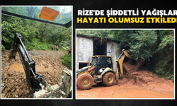 Rize'de Şiddetli Yağışlar Hayatı Olumsuz Etkiledi