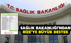 Sağlık Bakanlığı’ndan Rize’ye Büyük Destek