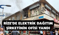 Rize’de Elektrik Dağıtım Şirketinin Ofisi Yandı