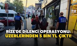 Rize'de Dilenci Operasyonu: Üzerlerinden 5 Bin TL Çıktı!