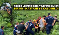 Rize'de Üzerine İlkel Teleferik Düşen Bir Kişi Hastaneye Kaldırıldı