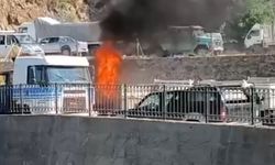 Gümüşhane’de LPG’li otomobil alev alev yandı