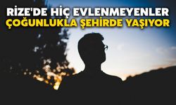 Rize'de hiç evlenmeyenler çoğunlukla şehirde