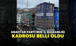 Anahtar Parti Rize İl Başkanlığı Kadrosu Belli Oldu