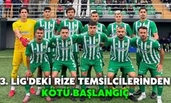 3. Lig'deki Rize Temsilcilerinden Kötü Başlangıç