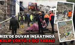 Rize’de Duvar İnşaatında Kalıp Çöktü: 5 İşçi Yaralı