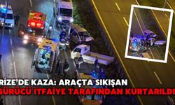 Rize’de Kaza: Araçta Sıkışan Sürücü İtfaiye Tarafından Kurtarıldı