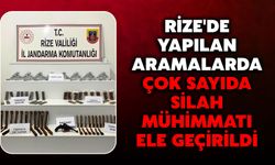 Rize'de Yapılan Aramalarda Çok Sayıda Silah Mühimmatı Ele Geçirildi
