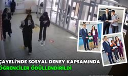 Çayeli'nde Sosyal Deney Kapsamında Öğrenciler Ödüllendirildi