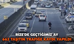 Rize'de Geçtiğimiz Ay 662 Taşıtın Trafiğe Kaydı Yapıldı