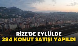 Rize'de Eylülde 284 Konut Satışı Yapıldı