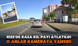 Rize'de Kaza Kıl Payı Atlatıldı, O Anlar Kameraya Yansıdı