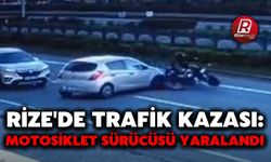 Rize'de Trafik Kazası: Motosiklet Sürücüsü Yaralandı
