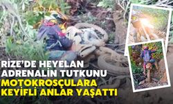Rize’de Heyelan Adrenalin Tutkunu Motokrosçulara Keyifli Anlar Yaşattı