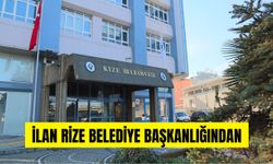 İLAN RİZE BELEDİYE BAŞKANLIĞINDAN