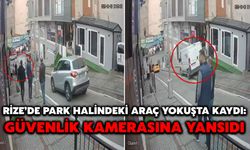 Rize’de Park Halindeki Araç Yokuşta Kaydı: Güvenlik Kamerasına Yansıdı