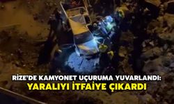 Rize’de Kamyonet Uçuruma Yuvarlandı: Yaralıyı İtfaiye Çıkardı