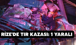 Rize'de Tır Kazası: 1 Yaralı