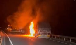 Erzincan'da Seyir Halindeki Tır Alev Alev Yandı