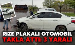 Rize Plakalı Otomobil Takla Attı: 3 Yaralı