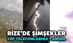 Rize’de Şimşekler Cep Telefonlarına Yansıdı