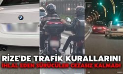 Rize'de Trafik Kurallarını İhlal Eden Sürücüler Cezasız Kalmadı