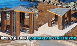 Rize Sahildeki Çardaklar Yenileniyor