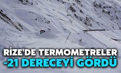 Rize'de Termometreler Sıfırın Altında 21 Dereceyi Gördü