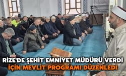 Rize'de Şehit Emniyet Müdürü Verdi İçin Mevlit Programı Düzenledi
