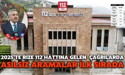 2025’te Rize 112 Hattına Gelen Çağrılarda Asılsız Aramalar İlk Sırada