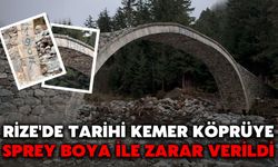 Rize'de Tarihi Kemer Köprüye Sprey Boya İle Zarar Verildi