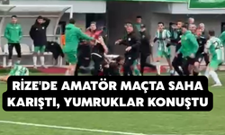 Rize'de Amatör Maçta Saha Karıştı, Yumruklar Konuştu