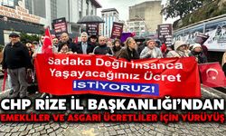 CHP Rize İl Başkanlığı’ndan Emekliler ve Asgari Ücretliler İçin Yürüyüş