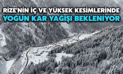 Rize'nin İç ve Yüksek Kesimlerinde Yoğun Kar Yağışı Bekleniyor