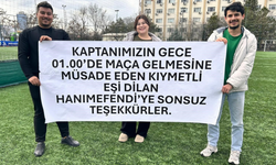 Eşine Halı Saha İzni Veren Kadına Pankartlı Teşekkür