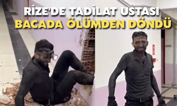 Rize'de Tadilat Ustası Bacada Ölümden Döndü
