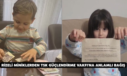 Rizeli Miniklerden TSK Güçlendirme Vakfı'na anlamlı Bağış