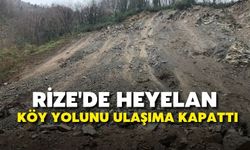 Rize'de Heyelan Köy Yolunu Ulaşıma Kapattı