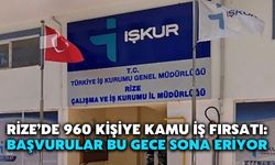 Rize’de 960 Kişiye Kamu İş Fırsatı: Başvurular Bu Gece Sona Eriyor