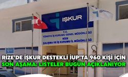 Rize’de İŞKUR Destekli İUP’ta 960 Kişi İçin Son Aşama: Listeler Bugün Açıklanıyor
