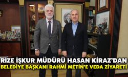 Rize İŞKUR Müdürü Hasan Kiraz’dan Belediye Başkanı Rahmi Metin’e Veda Ziyareti