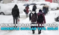 Rize’nin Bir İlçesinde Kar Yağışı Nedeniyle Okullar Tatil Edildi