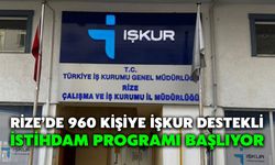 Rize’de 960 Kişiye İŞKUR Destekli İstihdam Programı Başlıyor