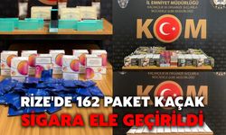 Rize'de 162 Paket Kaçak Sigara Ele Geçirildi