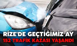 Rize'de Geçtiğimiz Ay 152 Trafik Kazası Yaşandı