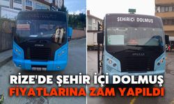 Rize'de Şehir İçi Dolmuş Fiyatlarına Zam Yapıldı